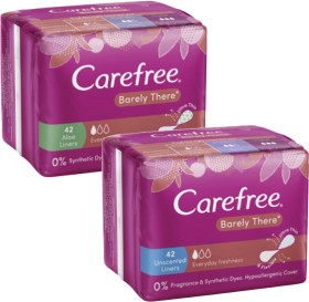 Carefree+Barely+There+Liners+Unscented+or+Scented+Aloe+42+Pack