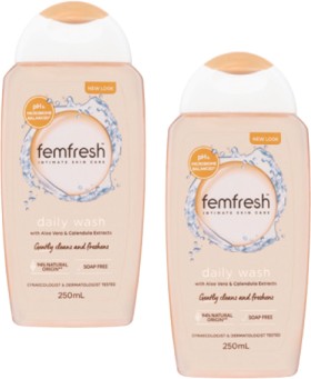 Femfresh+Daily+Intimate+Wash+Aloe+%26amp%3B+Calendula+250mL