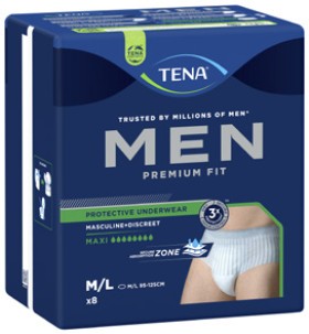 Tena+For+Men+Incontinence+Pants+Premium+Fit+Maxi+Size+M%2FL+8+Pack