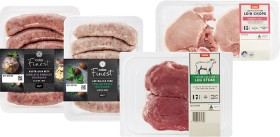 Coles+Finest+Sausages+450g-500g%2C+Pork+Loin+Chops+Lightly+Marinated+450g+or+Lamb+Leg+Steak+270g