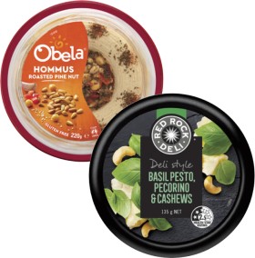 Obela+Garnished+Hommus+Dip+220g+or+Red+Rock+Deli+Dip+135g