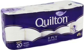 Quilton+3-Ply+Softness+White+Toilet+Tissue+20+Pack