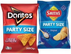 Doritos+Corn+Chips%2C+Smith%26%23039%3Bs+Crinkle+Cut+380g+or+Red+Rock+Deli+Chips+Party+Size+290g+Selected+Varieties