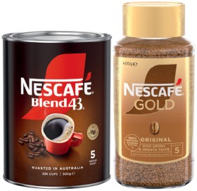 Nescaf%26eacute%3B+Blend+43+Instant+Coffee+500g+or+Gold+Original+400g+Selected+Varieties