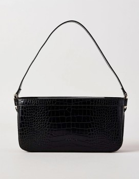 Tokito+Lacey+Black+Croc+Shoulder+Bag