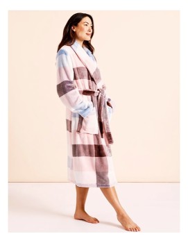 Soho+Fleece+Long+Robe+-+Pink