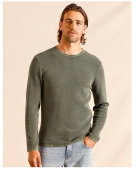 Maddox+Textured+Crew+Neck+Knit