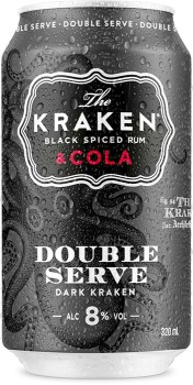 The+Kraken+Double+Serve+and+Cola+8%25+Cans+320mL