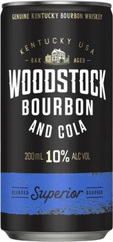 Woodstock+Bourbon+and+Cola+10%25+Cans+10+Pack+200mL