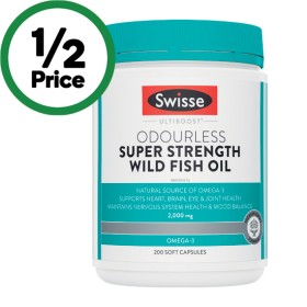 Swisse+Ultiboost+Odourless+Super+Strength+Wild+Fish+Oil+Capsules+Pk+200%7E