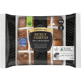 Woolworths+Luxurious+Richly+Fruited+Hot+Cross+Buns+Pk+4