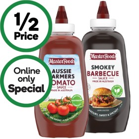 MasterFoods+Smokey+Barbecue+or+Aussie+Farmers+Tomato+Sauce+500ml