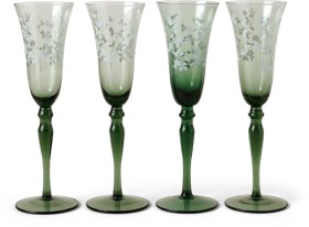 Heritage-Aster-Champagne-Glass-Set-of-4-in-Green on sale