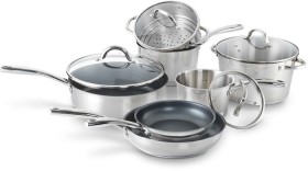 The+Cooks+Collective+7pc+Stainless+Steel+Non-Stick+Cookware+Set