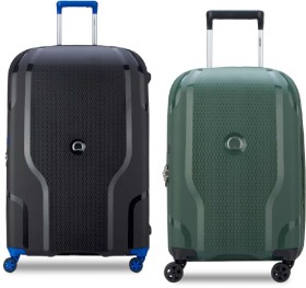 Delsey+Clavel+Valise+Spinner+Suitcase+in+Deep+Green+and+Black