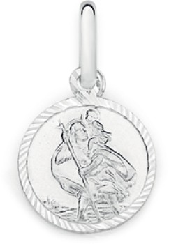 Sterling+Silver+10mm+Rnd+St.Christopher+Charm