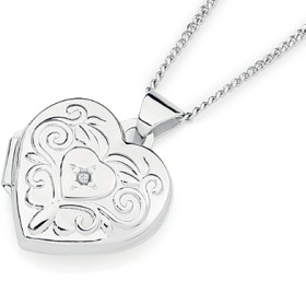 Sterling+Silver+Cubic+Zirconia+Locket