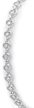 Sterling+Silver+19cm+Cubic+Zirconia+Bracelet