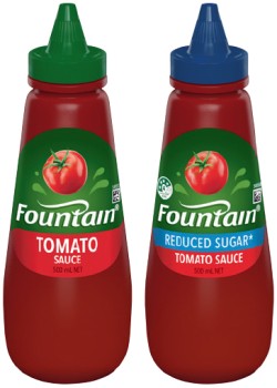 Fountain+Tomato+or+Barbecue+Squeeze+Sauce+500mL+Selected+Varieties