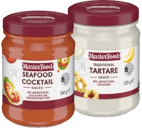 MasterFoods+Tartare+Sauce+220g%2C+Seafood+Cocktail+Sauce+260g+or+Mint+Jelly+290g