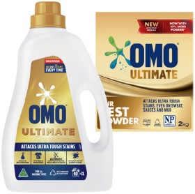 OMO+Ultimate+Laundry+Liquid+2+Litre%2C+Powder+2kg+or+Capsules+28+Pack+Selected+Varieties