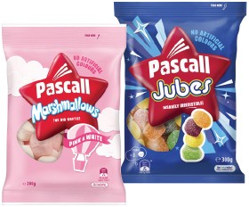 Pascall+Marshmallows+280g+or+Pascall+Lollies+150-300g+Selected+Varieties