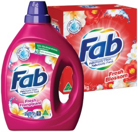 Fab+Laundry+Liquid+1.8-2+Litre+or+Powder+1.8-2kg+Selected+Varieties