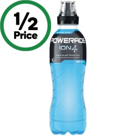 Powerade-Drink-Flo-Cap-or-Powerade-Active-Water-600ml on sale