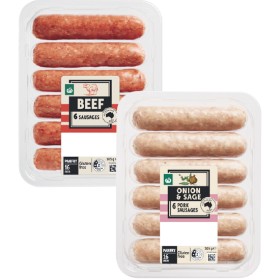 Woolworths+Beef%2C+Lamb%2C+Pork+or+Chicken+Sausage+Varieties+505g+Pk+6