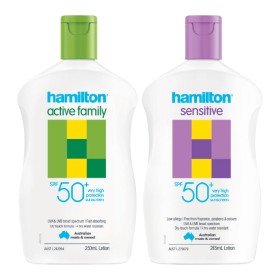 Hamilton+Active+Family+Sunscreen+Lotion+SPF50%2B+250ml+or+Hamilton+Sensitive+Sunscreen+Lotion+SPF50%2B+265ml%26sect%3B