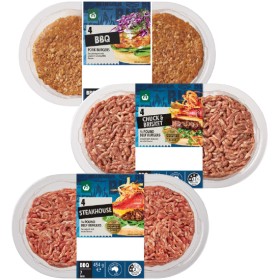 Woolworths+Australian+Chuck+%26amp%3B+Brisket%2C+Steakhouse+or+Pork+Burger+Varieties+454-500g