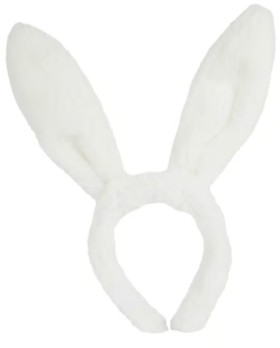 White-Plush-Bunny-Ears on sale