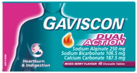 Gaviscon+Dual+Action+Mixed+Berry+48+Tablets