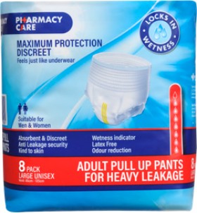 Pharmacy+Care+Incontinence+Pants+Large+8+Pack