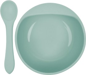 Guardian-Silicone-Bowl-Spoon-Set-Seafoam on sale