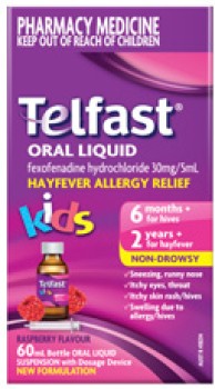 Telfast+Kids+Hayfever+Allergy+Relief+Oral+Liquid+Paraben+Free+60mL