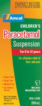 Amcal+Children%26rsquo%3Bs+Paracetamol+Suspension+6-12+Years+200mL