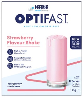 Optifast+VLCD+Shake+Strawberry+Flavour+12+x+53g+Sachets