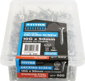 Titan+10G+x+50mm+Wide+Head+Decking+Screws+Pack+of+500