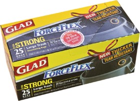 Glad+113L+%26lsquo%3BForceFlex%26rsquo%3B+Garbage+Bags+Pack+of+25