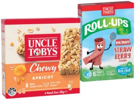 Uncle+Tobys+Muesli+Bars+5%E2%80%916+Pack+or+Roll%E2%80%91Ups+6+Pack+Selected+Varieties