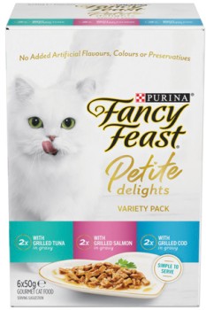 Purina+Fancy+Feast+Petite+Delights+Wet+Cat+Food+6x50g+Selected+Varieties