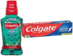 Colgate+Toothpaste+110%E2%80%91120g%2C+Plax+Freshmint+Mouthwash+250mL+or+Zig+Zag+Toothbrush+1+Pack+Selected+Varieties