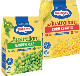 NEW+Birds+Eye+Snap+Frozen+Australian+Garden+Peas+or+Corn+Kernels+Value+Pack+825g