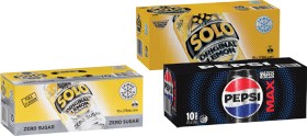 Pepsi%2C+Solo+or+Schweppes+Soft+Drink+10x375mL