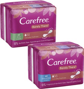 Carefree+Barely+There+Unscented+or+Aloe+Liners+42+Pack