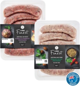 Coles+Finest+Sausages+450g-500g