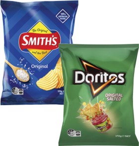 Doritos+Corn+Chips+or+Smith%26%23039%3Bs+Crinkle+Cut+Potato+Chips+150g-170g