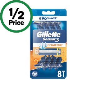 Gillette+Sensor+3+Comfort+Shaving+Razor+Pk+8