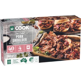 Woolworths+COOK+Slow+Cooked+Pork+Shoulder+with+Smokey+BBQ+Sauce+560g